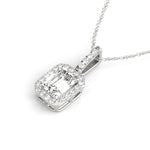 1/2 ct tw Emerald-Cut Lab Grown Diamond Necklace in 14K White Gold
