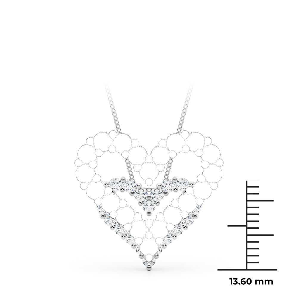 1/2 ct tw Lab Grown Diamond Necklace in 14K White Gold