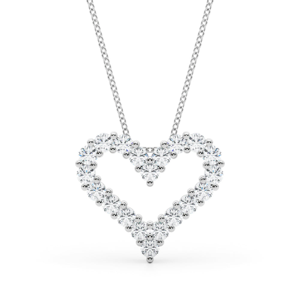 1/2 ct tw Lab Grown Diamond Necklace in 14K White Gold