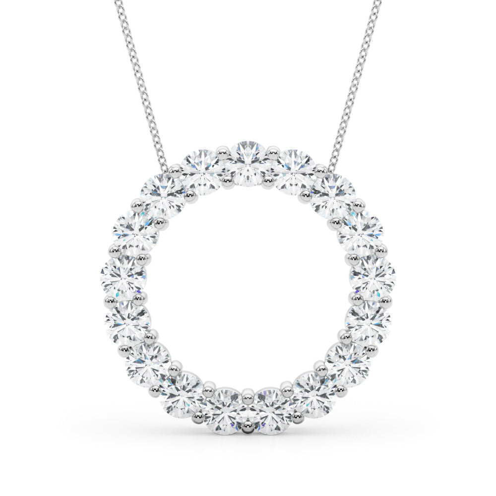 2 ct tw Lab Grown Diamond Necklace in 14K White Gold