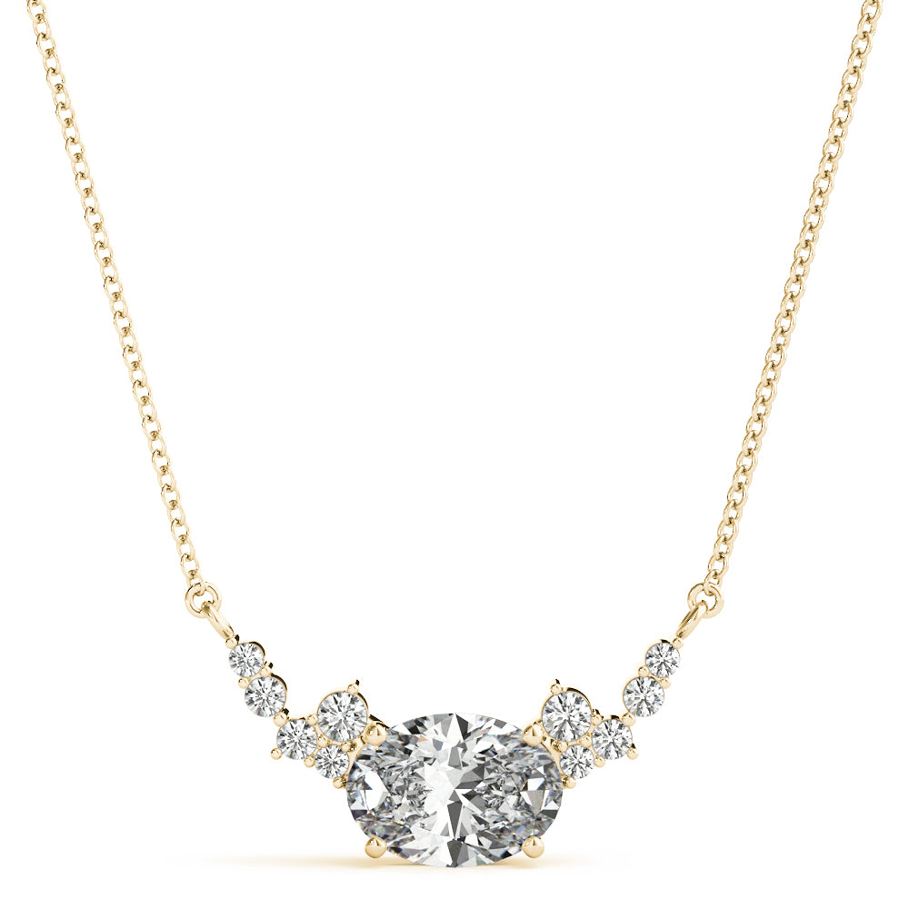 1/3 ct tw Oval Lab Grown Diamond Necklace in 14K Yellow Gold