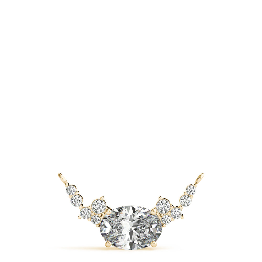 1/3 ct tw Oval Lab Grown Diamond Necklace in 14K Yellow Gold
