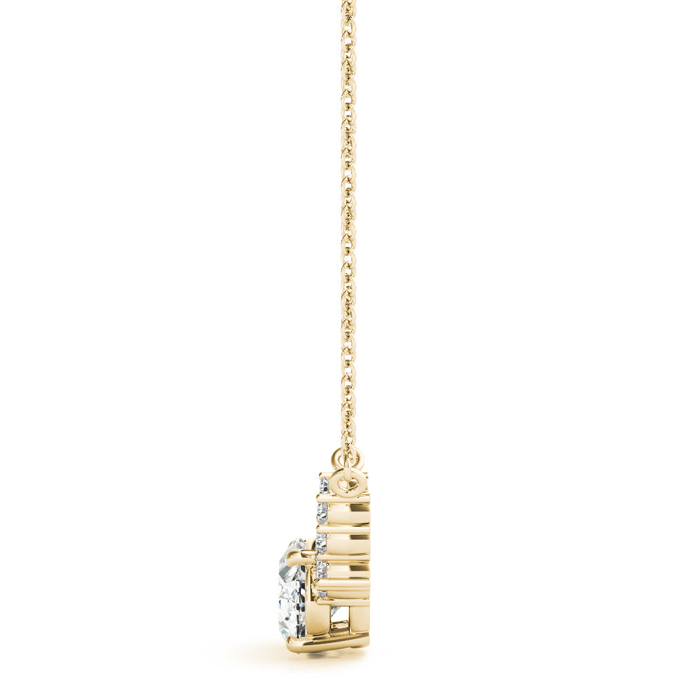 1/3 ct tw Oval Lab Grown Diamond Necklace in 14K Yellow Gold