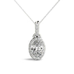 1/2 ct tw Oval Lab Grown Diamond Necklace in 14K White Gold