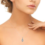 1/2 ct tw Oval Lab Grown Diamond Necklace in 14K White Gold