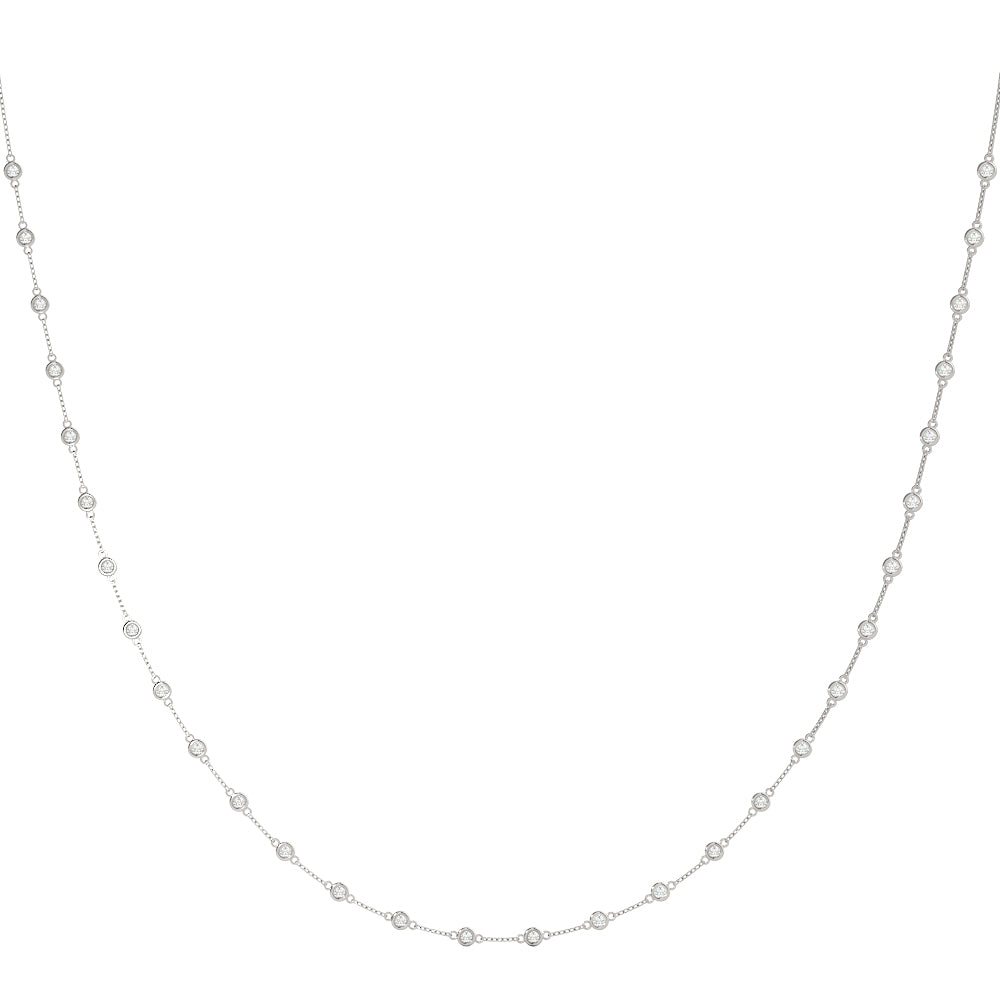 2 ct tw Lab Grown Diamond Necklace in 14K White Gold