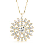 3/4 ct tw Round Lab Grown Diamond Necklace in 14K Yellow Gold
