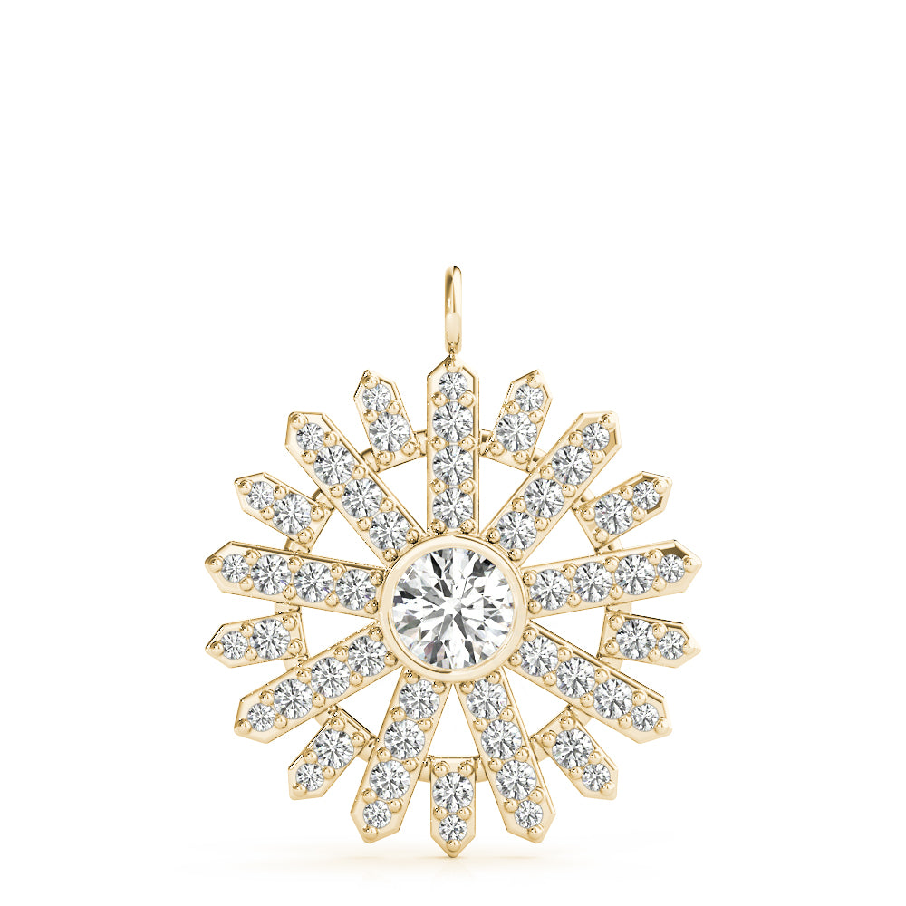 3/4 ct tw Round Lab Grown Diamond Necklace in 14K Yellow Gold