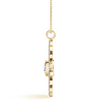 3/4 ct tw Round Lab Grown Diamond Necklace in 14K Yellow Gold
