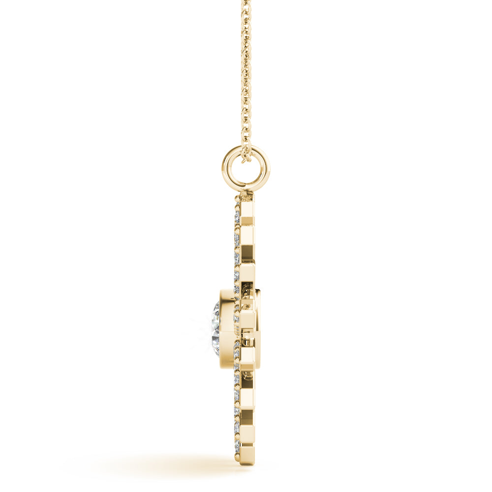 3/4 ct tw Round Lab Grown Diamond Necklace in 14K Yellow Gold