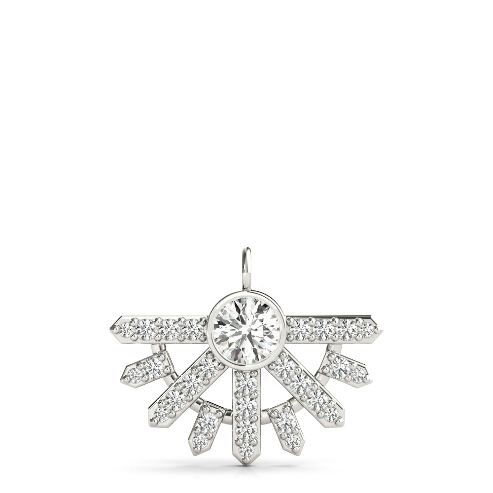 1/2 ct tw Round Lab Grown Diamond Necklace in 14K White Gold