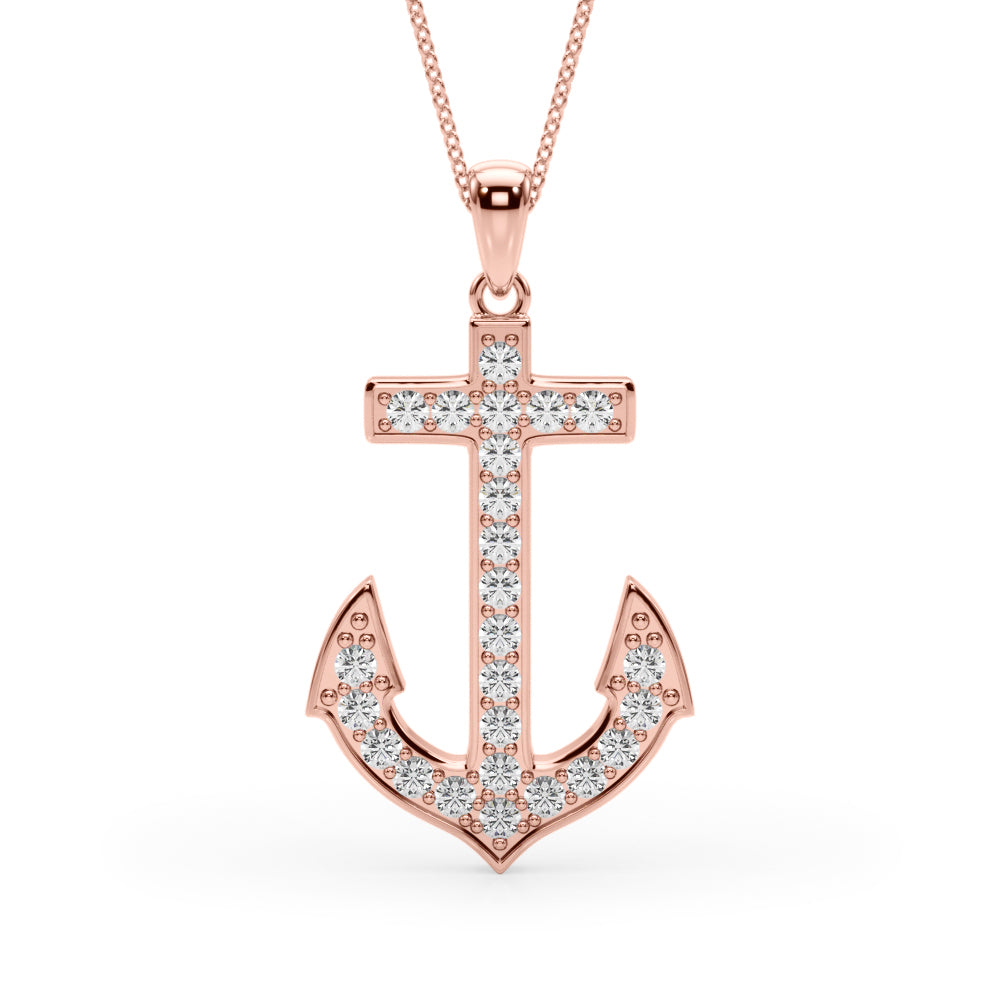 3/8 ct tw Lab Grown Diamond Necklace in 14K Rose Gold
