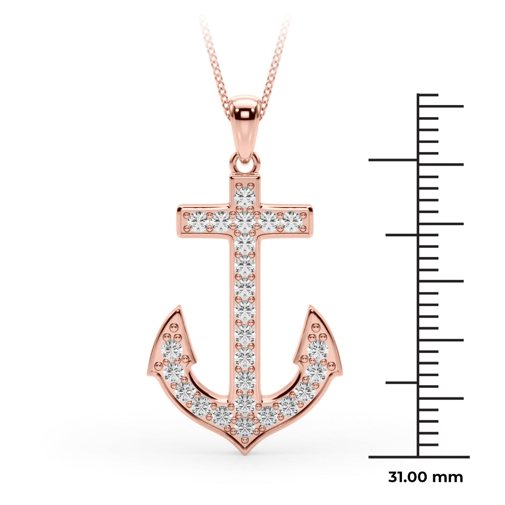 3/8 ct tw Lab Grown Diamond Necklace in 14K Rose Gold