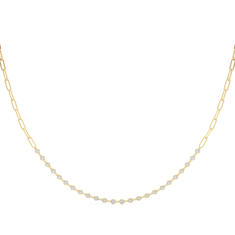1 3/8 ct tw Lab Grown Diamond Necklace in 14K Two-Tone Gold