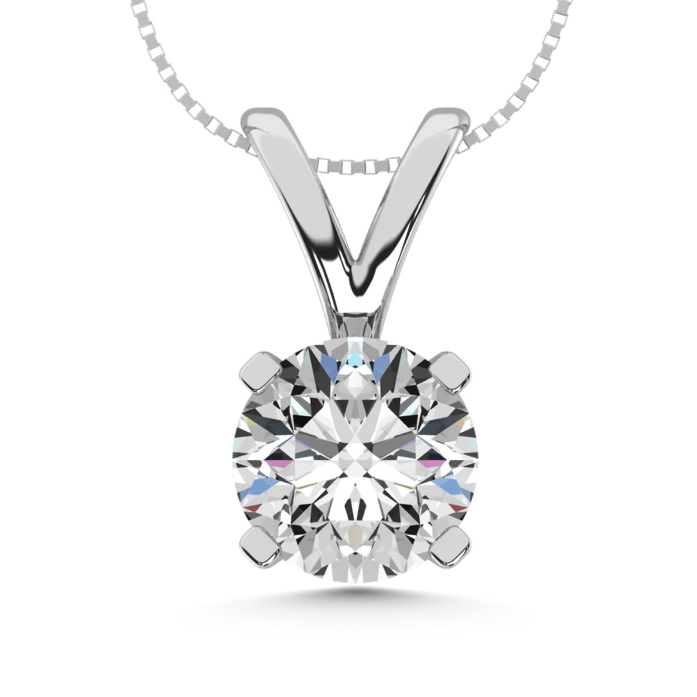14K White Gold Lab Grown Diamond 1 Ct.Tw. IGI Certified VS F+ Solitaire Pendant (Available in 1ct to 2ct)  Picasso Gold & Diamond Jewelry
