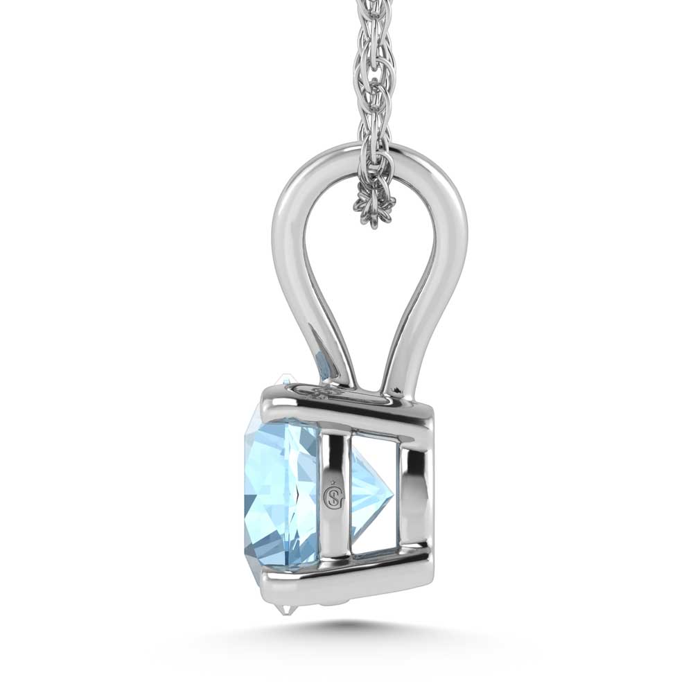 14K White Gold Lab Grown Blue Diamond 1/2 Ct.Tw. Solitaire Pendant  Picasso Gold & Diamond Jewelry