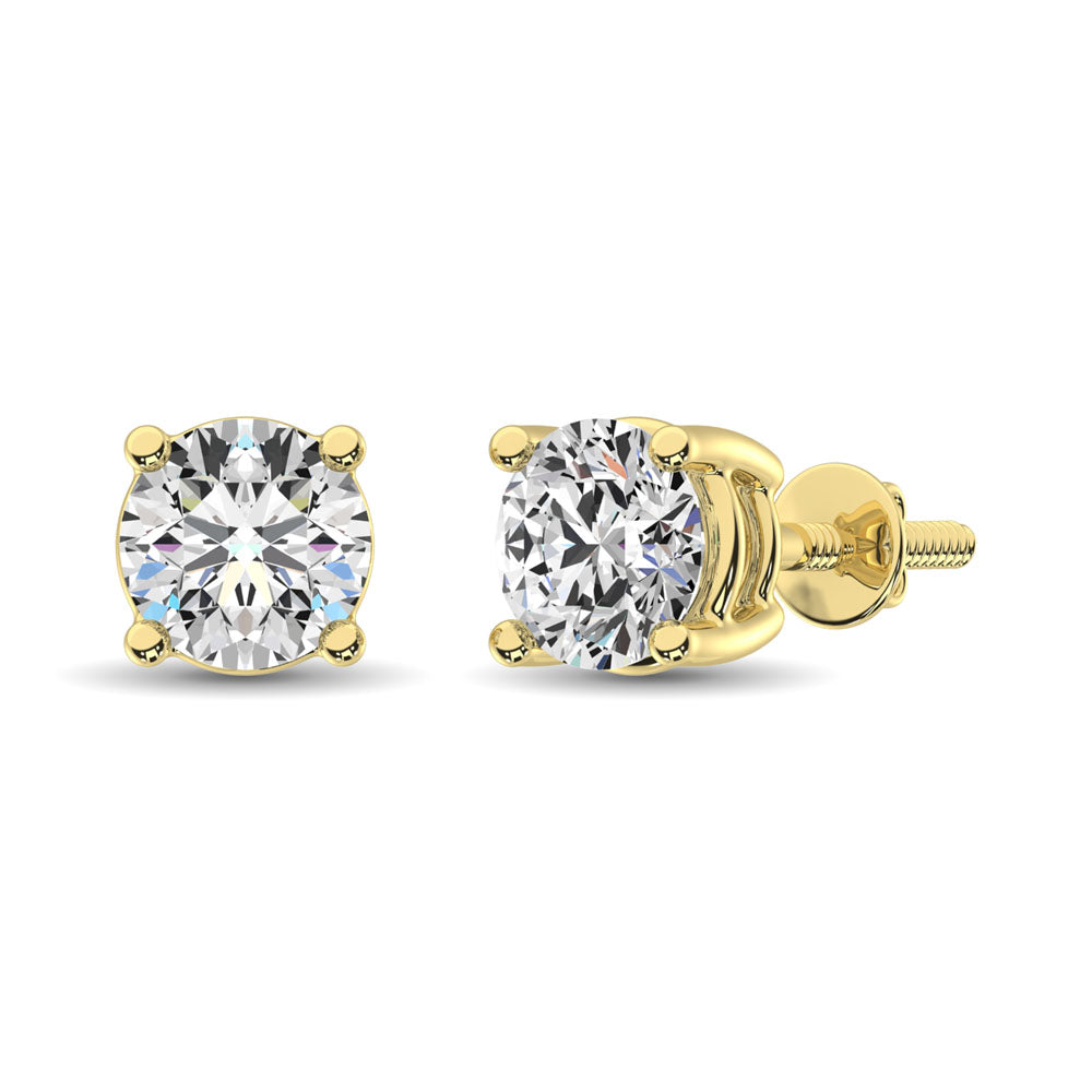 14K Yellow Gold 1/2 Ct.TY. Premium Diamond Stud Earrings  Picasso Gold & Diamond Jewelry