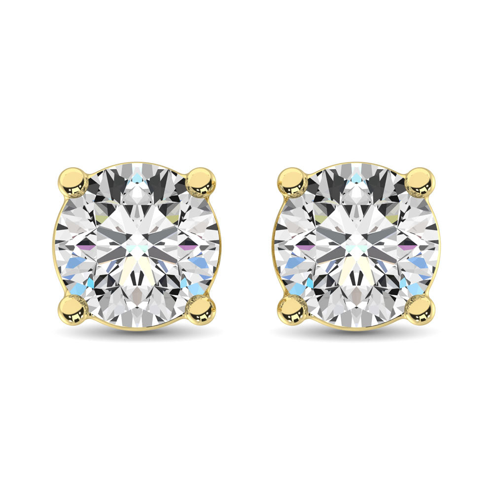 14K Yellow Gold 1/2 Ct.TY. Premium Diamond Stud Earrings  Picasso Gold & Diamond Jewelry