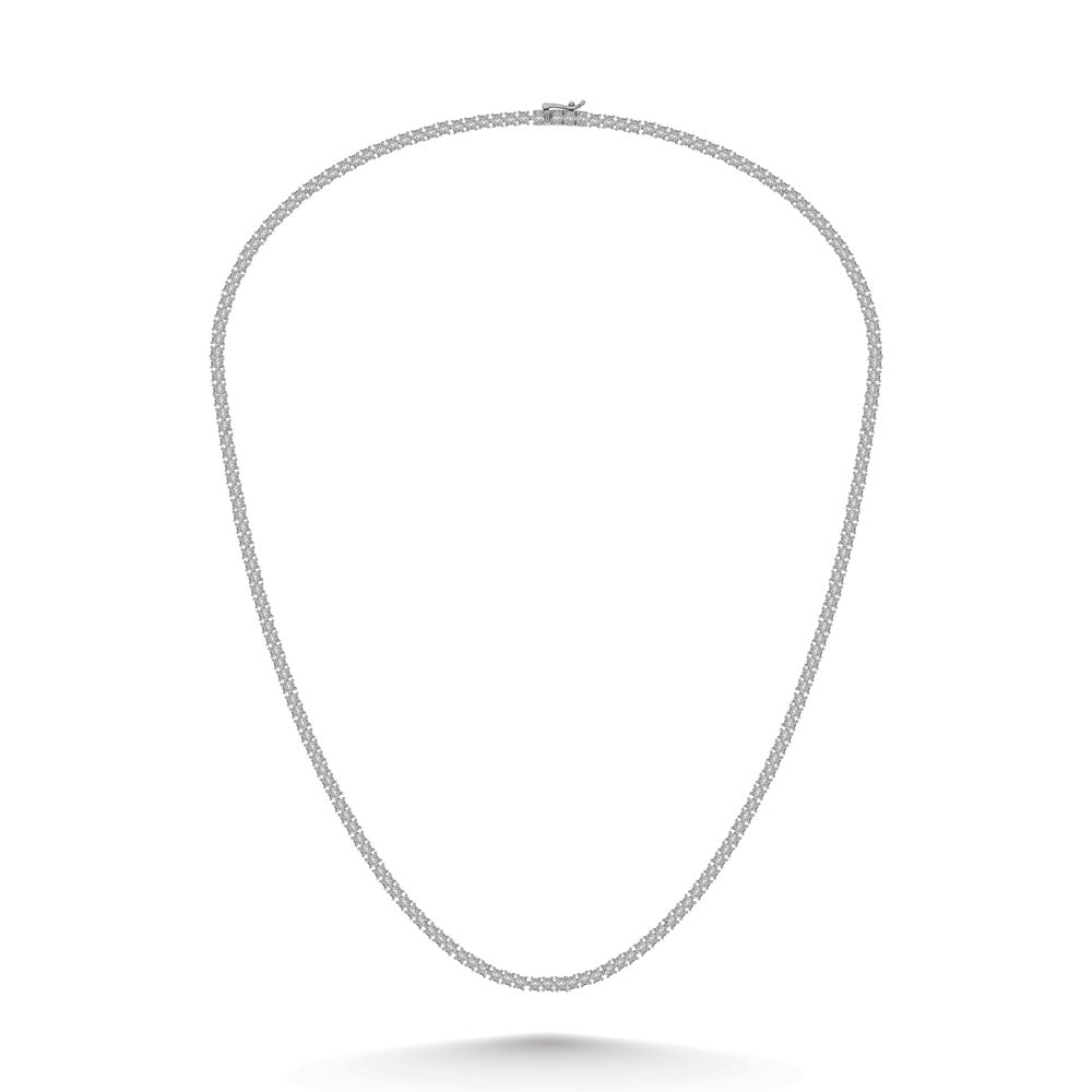 Sterling Silver Lab Grown Diamond 2 5/8 Ct.Tw. 4 Prong Illusion Necklace 18 Inch (10 CT Look)