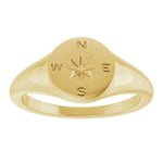 14K Gold Compass Signet Ring - Picasso Gold & Diamond Jewelry