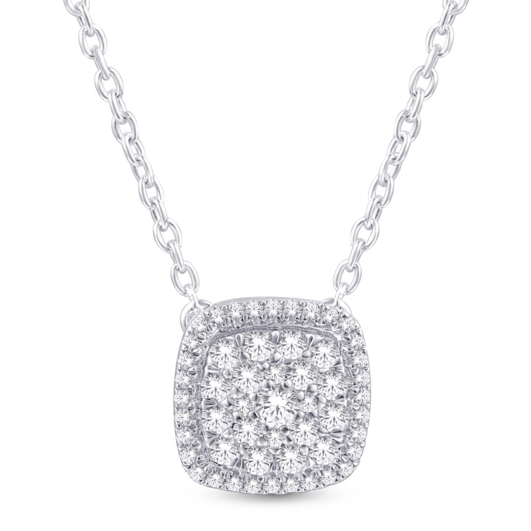 10 Karat Yellow Gold 0.26 Carat Diamonds Cushion Pendant-0826840-YG - Picasso Gold & Diamond Jewelry