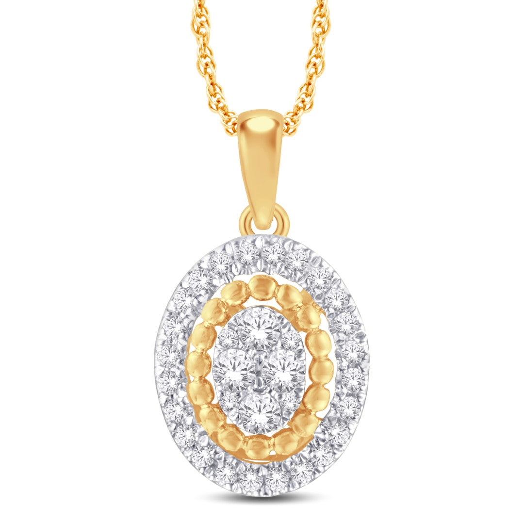10 Karat White Gold 0.15 Carat Diamonds Oval Pendant-0825961-WG - Picasso Gold & Diamond Jewelry