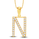 10 Karat All Yellow Gold 0.27 Carat Diamonds Initial (N) Pendant-0825443-ALY - Picasso Gold & Diamond Jewelry