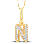 10 Karat All Yellow Gold 0.31 Carat Diamonds Initial (N) HipHop Pendant-1026157-ALY - Picasso Gold & Diamond Jewelry