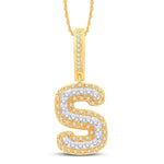 10 Karat White Gold 0.31 Carat Diamonds Initial (S) HipHop Pendant-1026160-WG - Picasso Gold & Diamond Jewelry