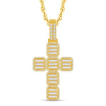 10 Karat All Yellow Gold 1.25 Carat Diamonds Latin Cross HipHop Pendant-1026034-ALY - Picasso Gold & Diamond Jewelry