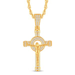 10 Karat Yellow Gold 1.15 Carat Diamonds Jesus Cross HipHop Pendant-1025867-YG - Picasso Gold & Diamond Jewelry