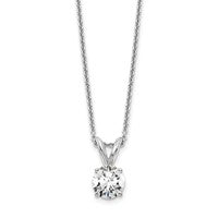 14K WG Lab Grown Dia 1/2ct Round VS/SI FGH Solitaire Necklace