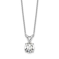 14K WG Lab Grown Dia 3/4ct Round VS/SI FGH Solitaire Necklace