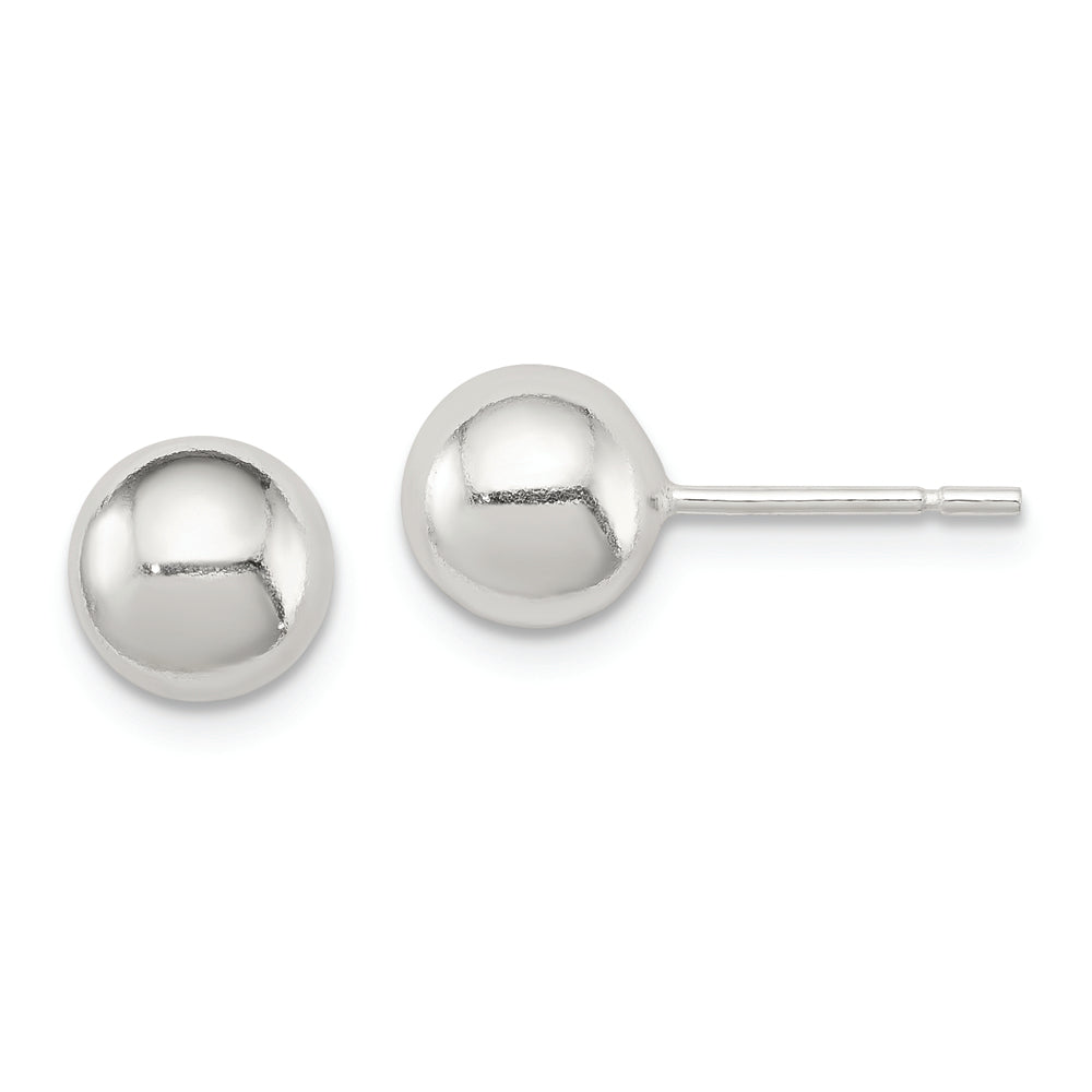 Sterling Silver Polished 7mm Ball Earrings