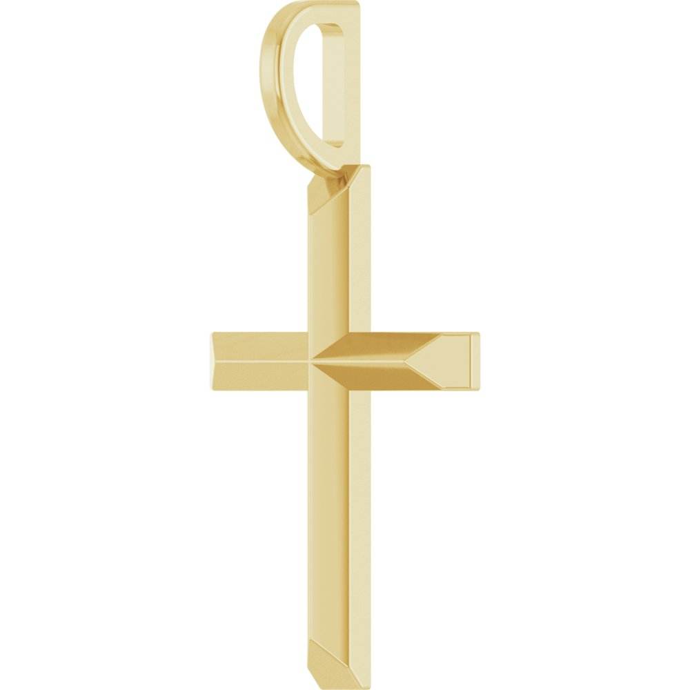 14K Gold Knife-Edge Cross Charm - Picasso Gold & Diamond Jewelry