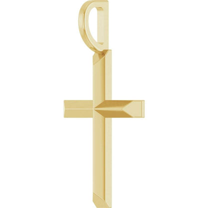 14K Gold Knife-Edge Cross Charm - Picasso Gold & Diamond Jewelry
