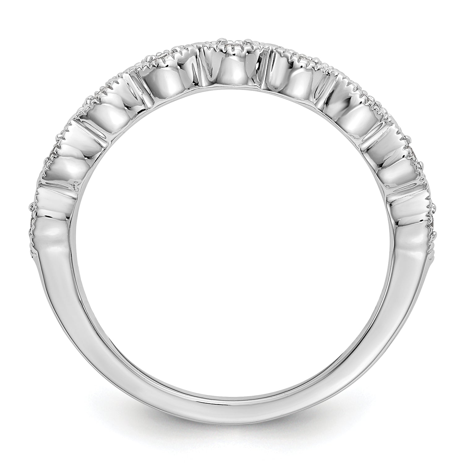 14K White Gold Diamond Wedding Band – 1/10 Carat of Classic Sparkle