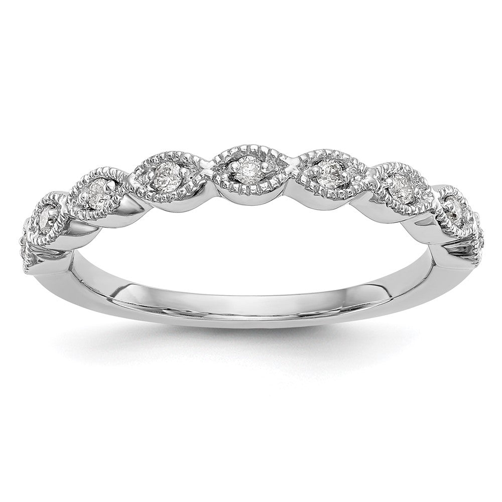 14K White Gold Diamond Wedding Band – 1/10 Carat of Classic Sparkle