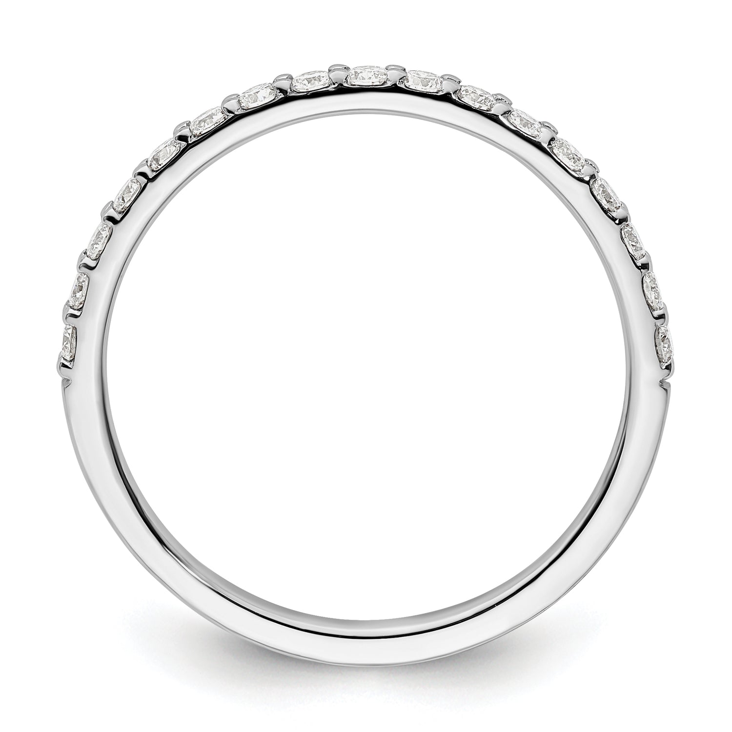 14K White Gold Diamond Band – Natural Round Diamonds, Classic Shine