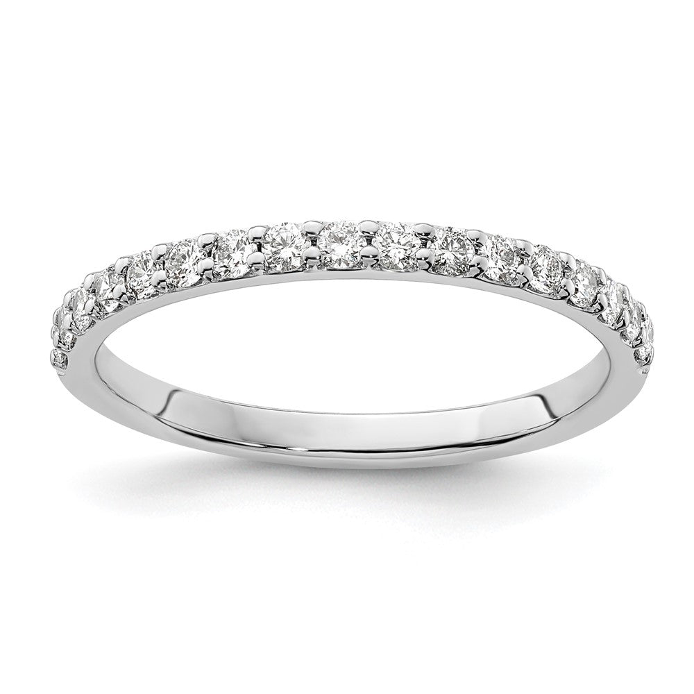 14K White Gold Diamond Band – Natural Round Diamonds, Classic Shine