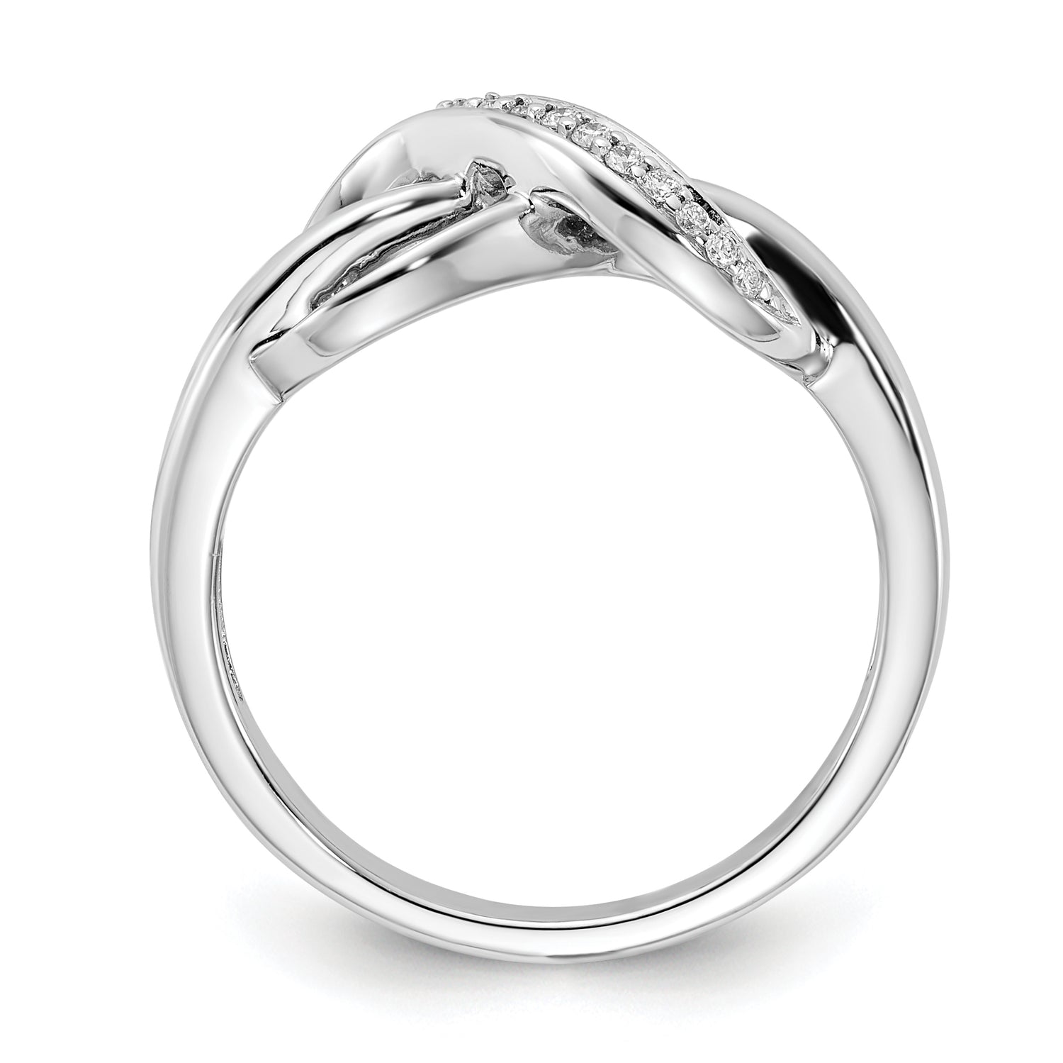 14K White Gold Diamond Infinity Ring – Pave Set Elegance