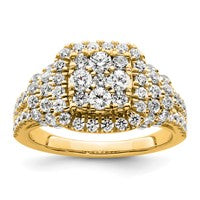 14ky Lab Grown Diamond VS/SI FGH Cluster Ring