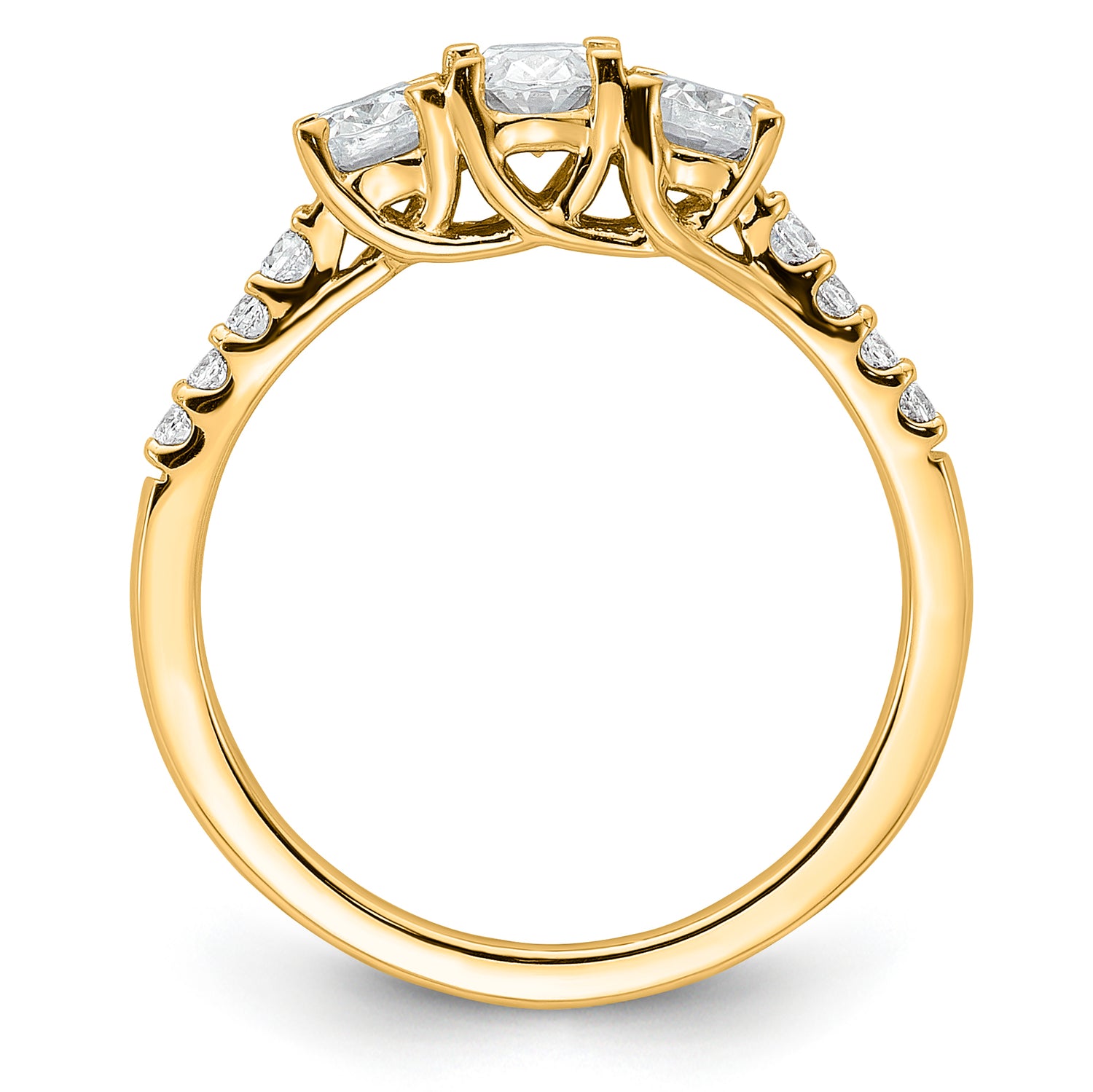 14K VS/SI FGH Lab Grown Diamond Complete 3-stone Ring