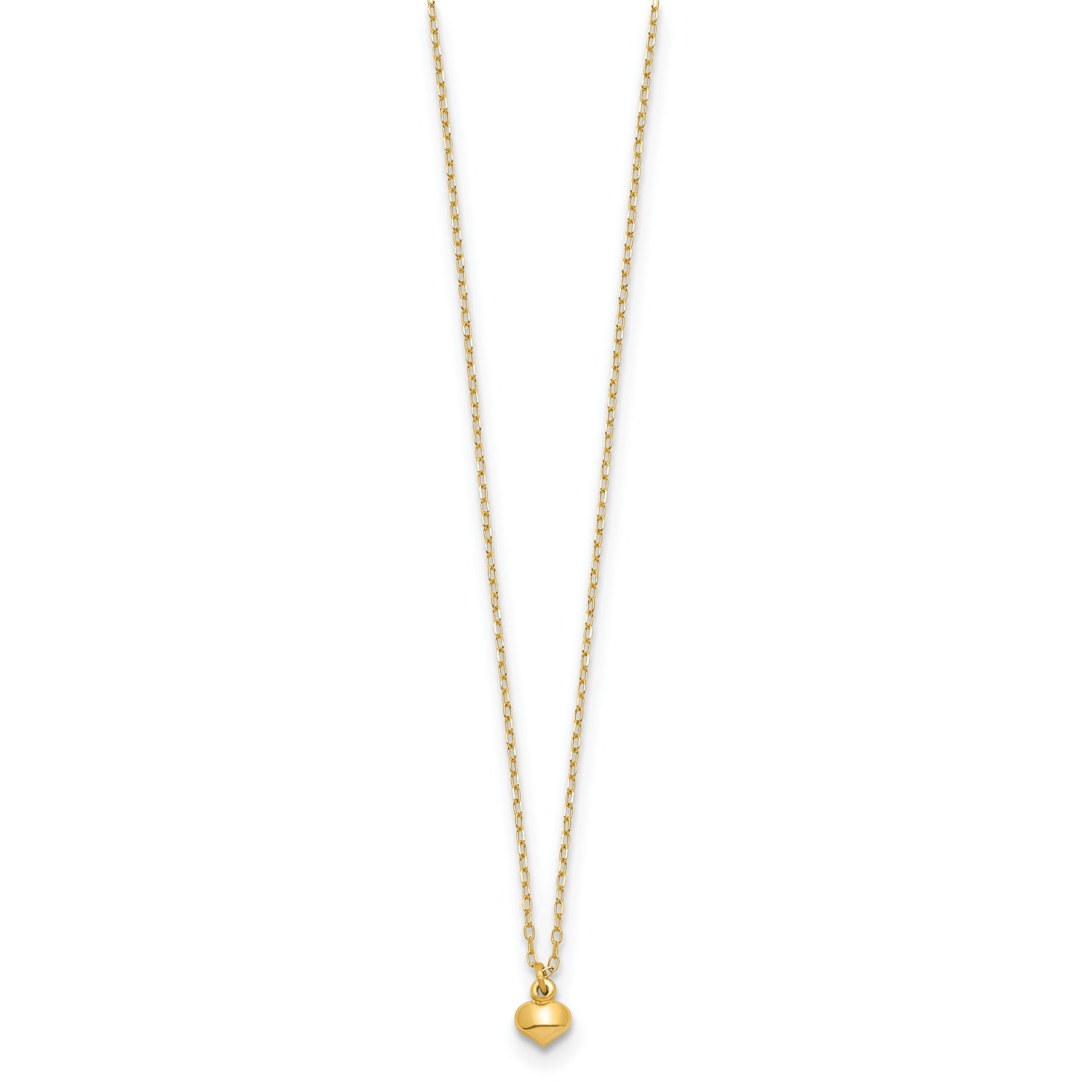 14k Polished Puffed Heart 16.5 inch Necklace