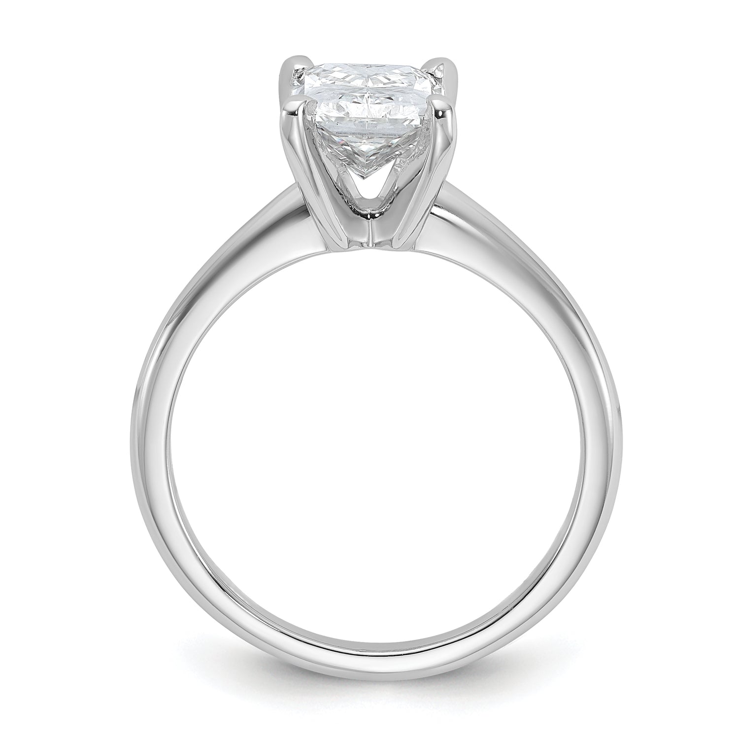 14k White Gold Lab Grown VS/SI FGH Dia Solitaire with 2.00-2.25 Radiant