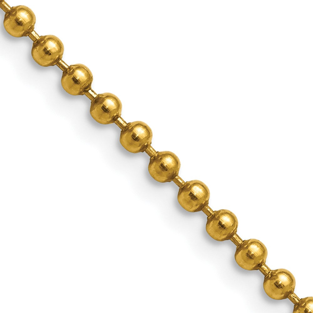 Stainless Steel Polished Yellow IP-plated 3mm 18in Ball Chain