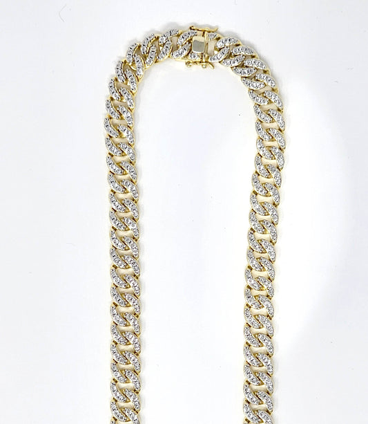 Elegant 925 Silver & 1.70 CTW Diamond Curb Chain: Timeless Luxury - Picasso Gold & Diamond Jewelry