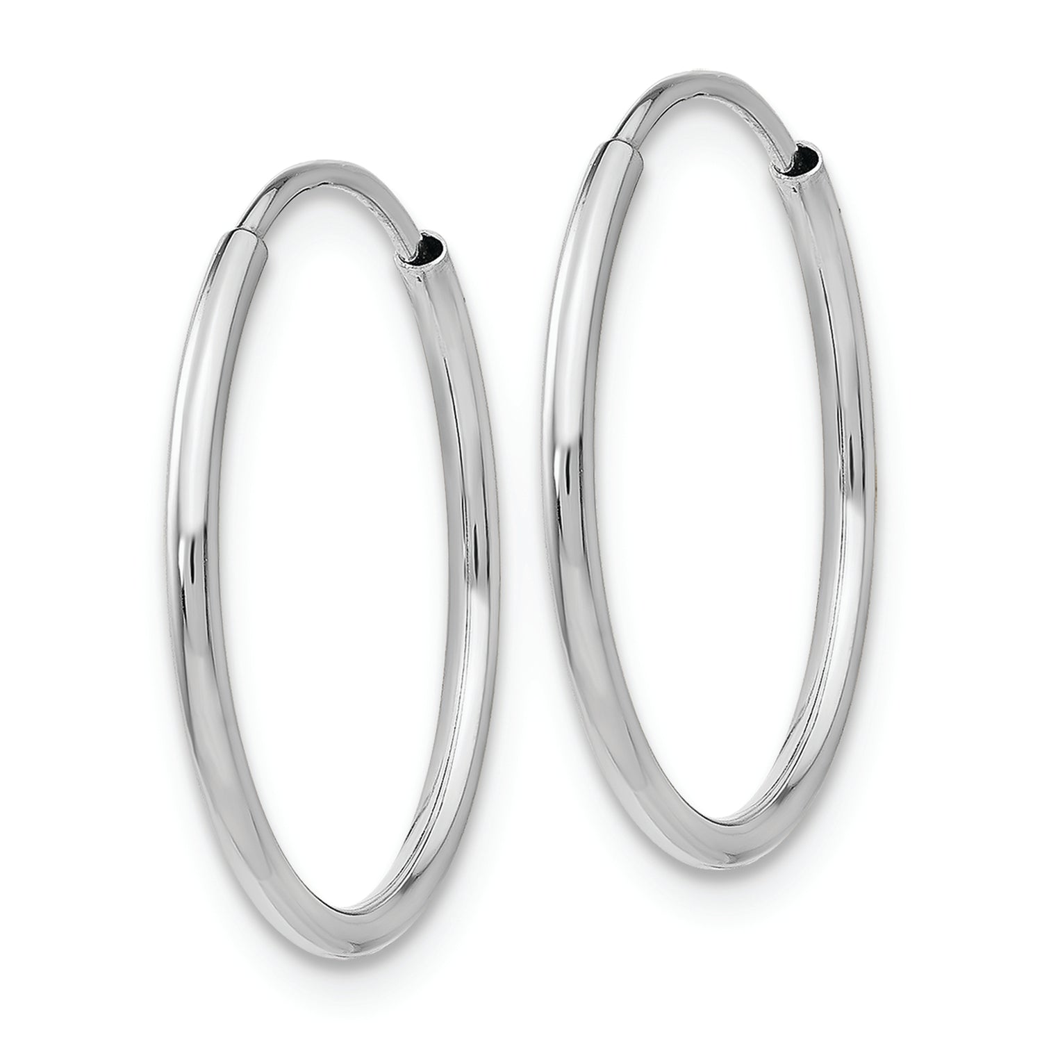 14k White Gold Polished Endless Tube Hoop Earrings