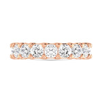14K Rose Gold  1 1/2 CT Tw.  Cushion Shape Diamond Three Forth Eternity Band  Picasso Gold & Diamond Jewelry