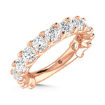 14K Rose Gold  5 7/8 CT Tw.  Cushion Shape Diamond Three Forth Eternity Band  Picasso Gold & Diamond Jewelry